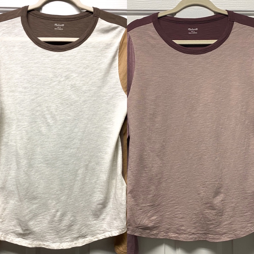 2 Madewell Long Sleeve Jersey Tees
